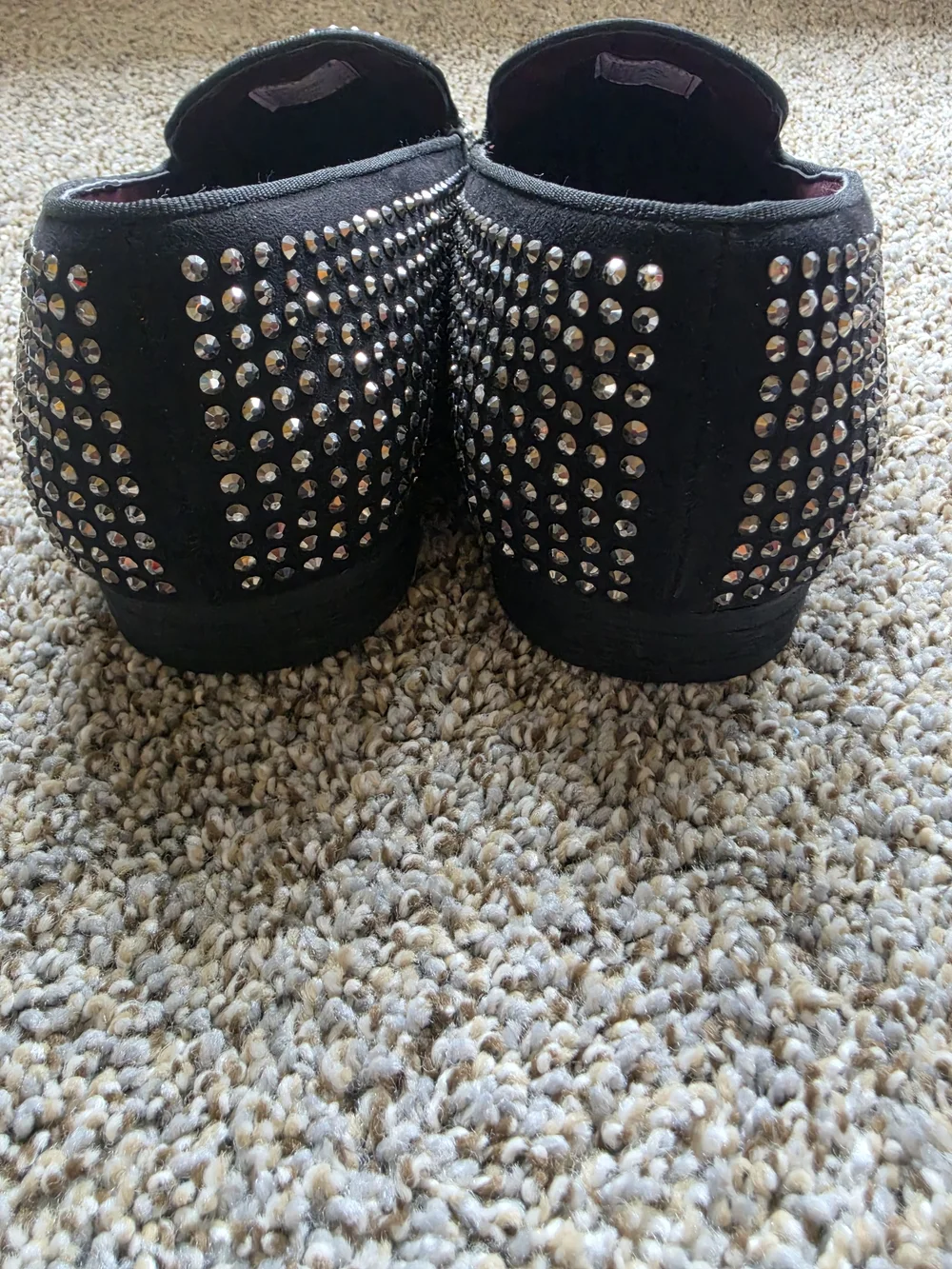 RARE Steve Madden Black Studded Slip-On Loafers